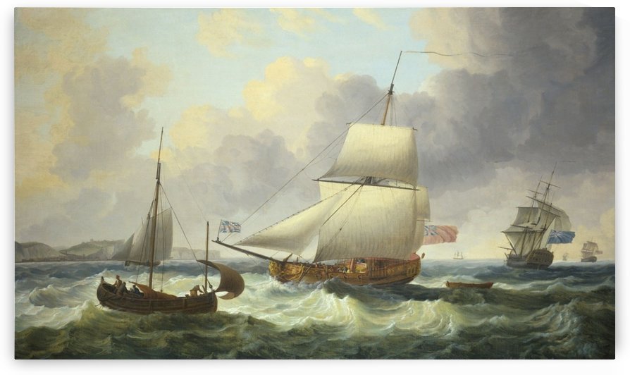 A Ketch-Rigged Royal Yacht Close-Hauled on the Starboard Tack off Dover by Dominic Serres