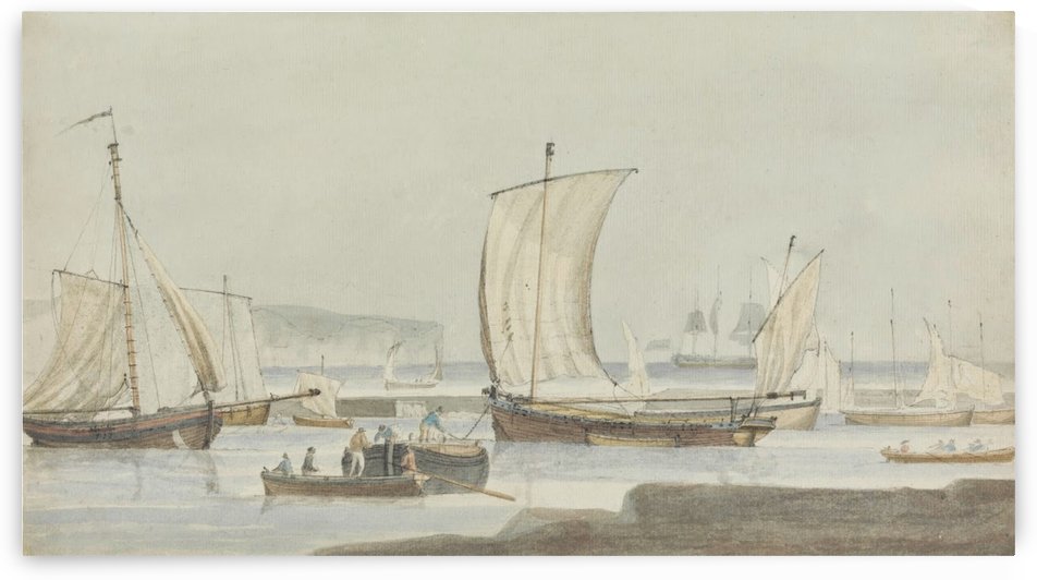 Harbor scene, 18th century by Dominic Serres
