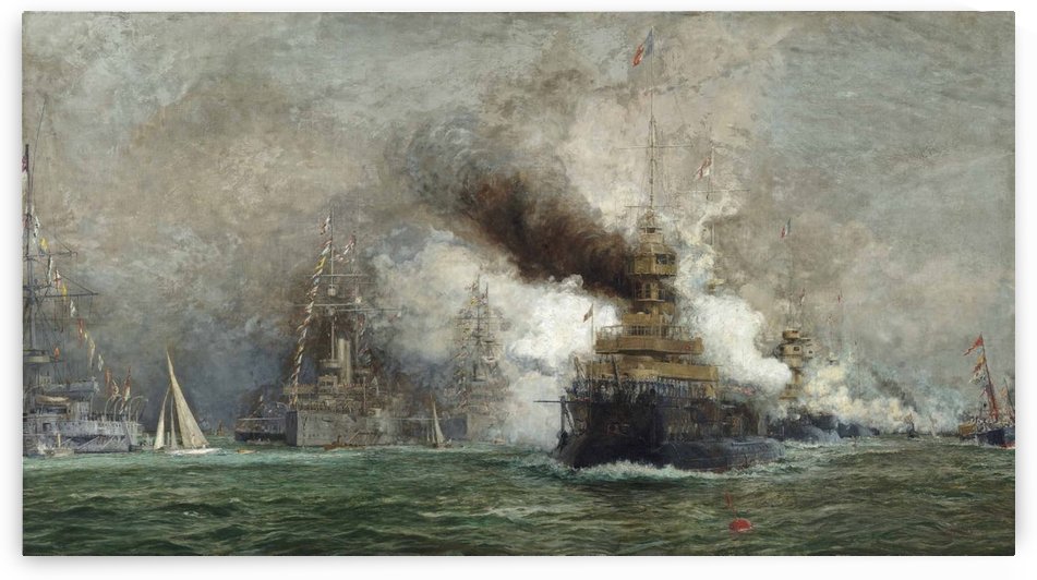The arrival of the French fleet in Cowes Roads in the summer of 1905 by Dominic Serres