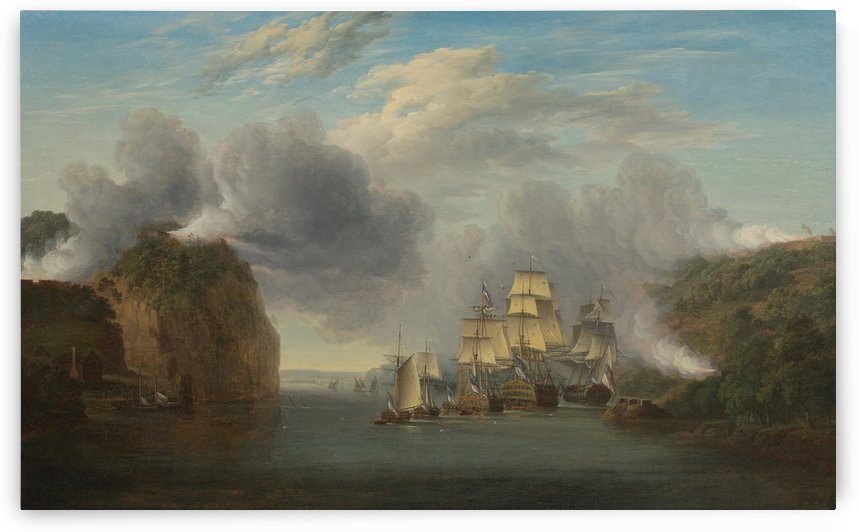 CAPTURED SPANISH FLEET AT HAVANNA CUBA BRITISH NAVY PAINTING ART CANVAS PRINT