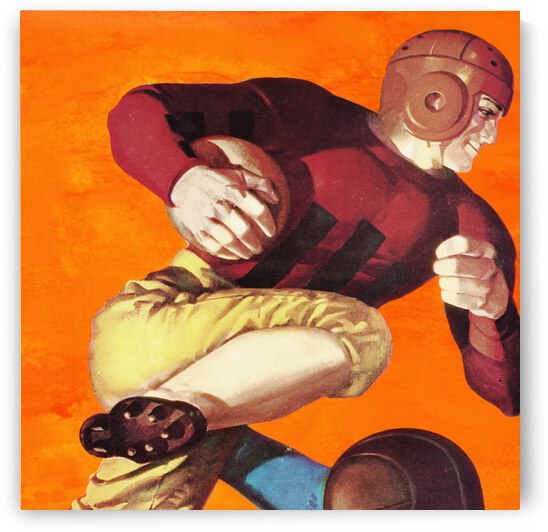 1938 Orange Sky Football Art by Row One Brand