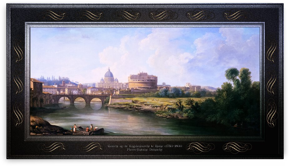 Gezicht op de Engelenburcht te Rome by Pierre-Antoine Demachy Classical Fine Art Xzendor7 Old Masters Reproductions by xzendor7