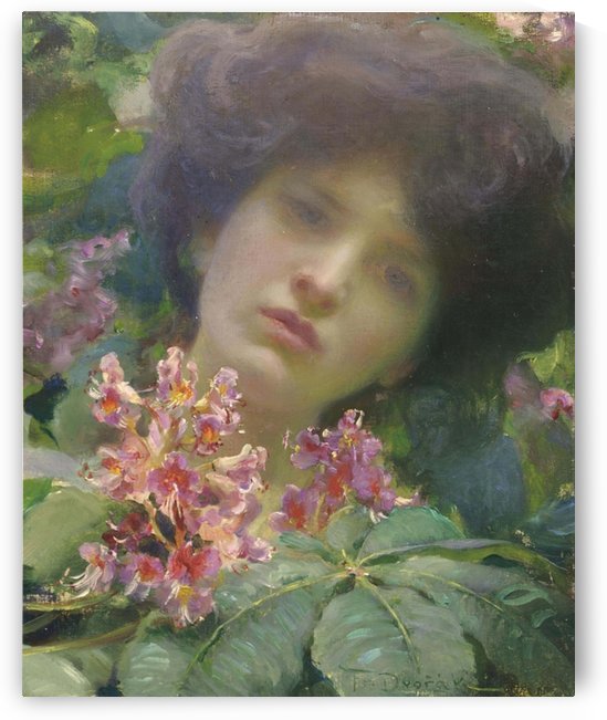 Portrait of young woman by Franz Dvorak