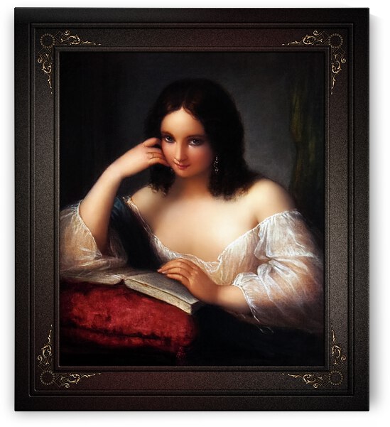 Italian Beauty Reading by Natale Schiavoni Fine Art Xzendor7 Old Masters Reproductions by xzendor7