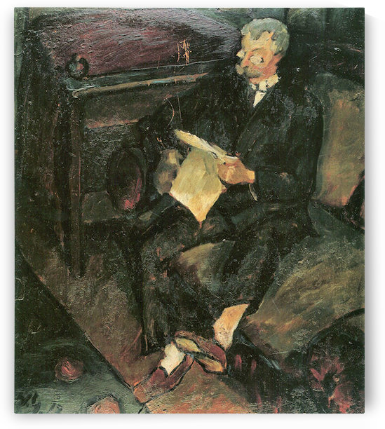 Father reading by Walter Gramatte