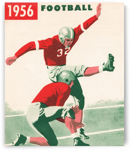 1956 Football Kicker Art  by Row One Brand
