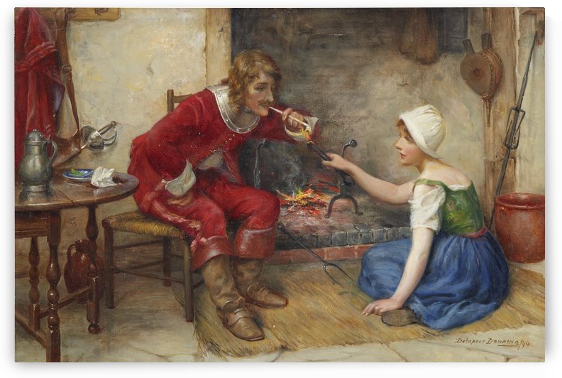 Lighting a cigarette by Delapoer Downing