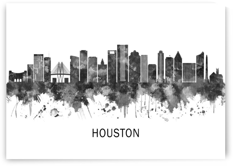 Houston Texas Skyline BW by Towseef Dar