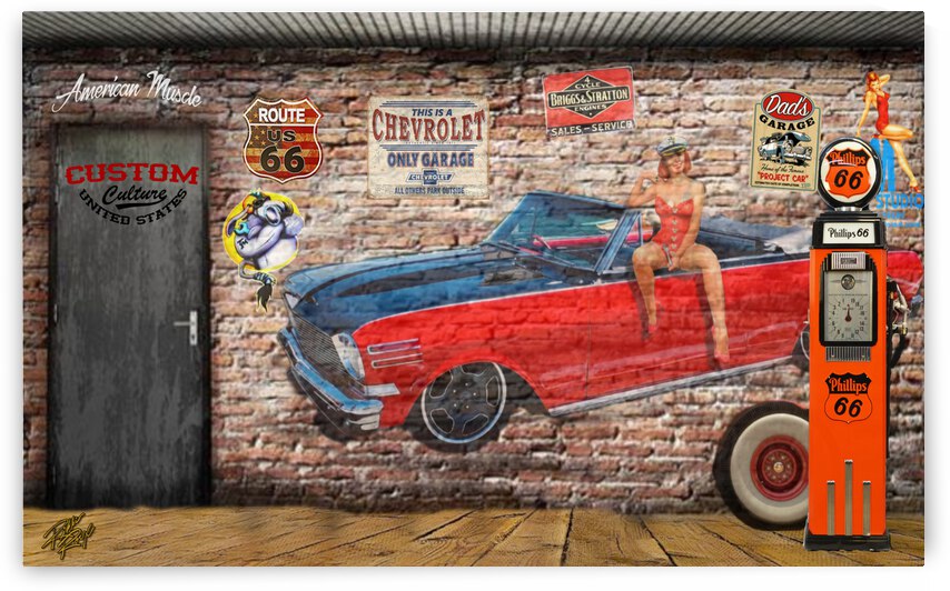 A Brick brown stone garage by Rikki Rocx Designs