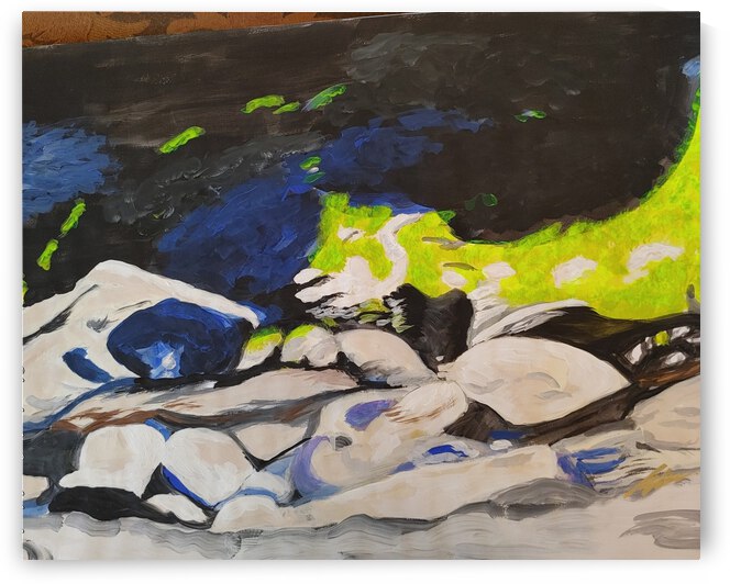 ROCKY WATERS   PAINTING BY ELIZABETH LEE ADEGHE by Elizabeth Lee Adeghe