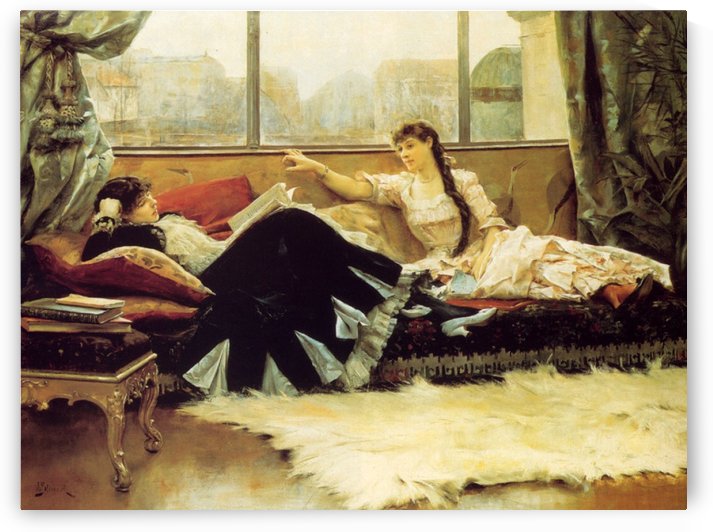Reading aloud the newspaper by Julius LeBlanc Stewart