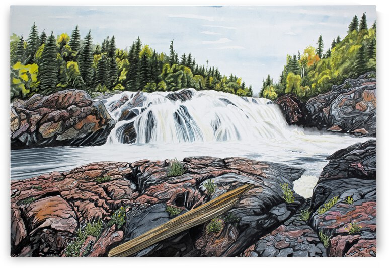 Aguasabon Falls Painting by Stephen Emms