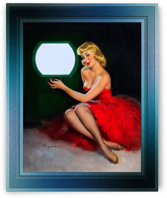 Gil Elvgren ギル・エルブグレン　ピンナップ　アート　額装 Amazon.com: Perfect Pair Great Dane Pin-Up Girl Gil Elvgren