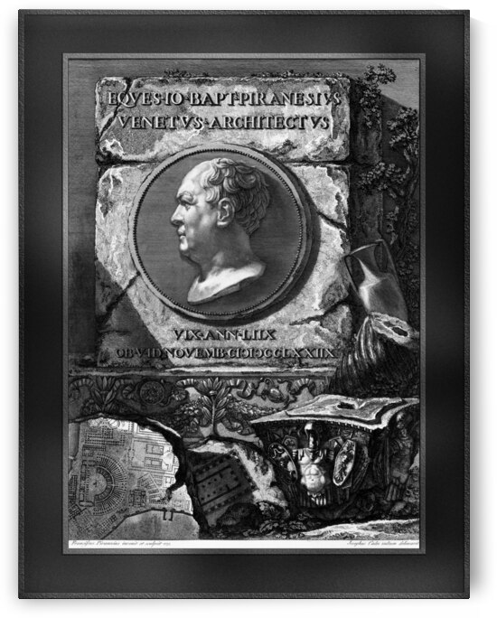 Portrait Engraving Of Giovanni Battista Piranesi by Francesco Piranesi Classical Fine Art Xzendor7 Old Masters Reproductions by xzendor7