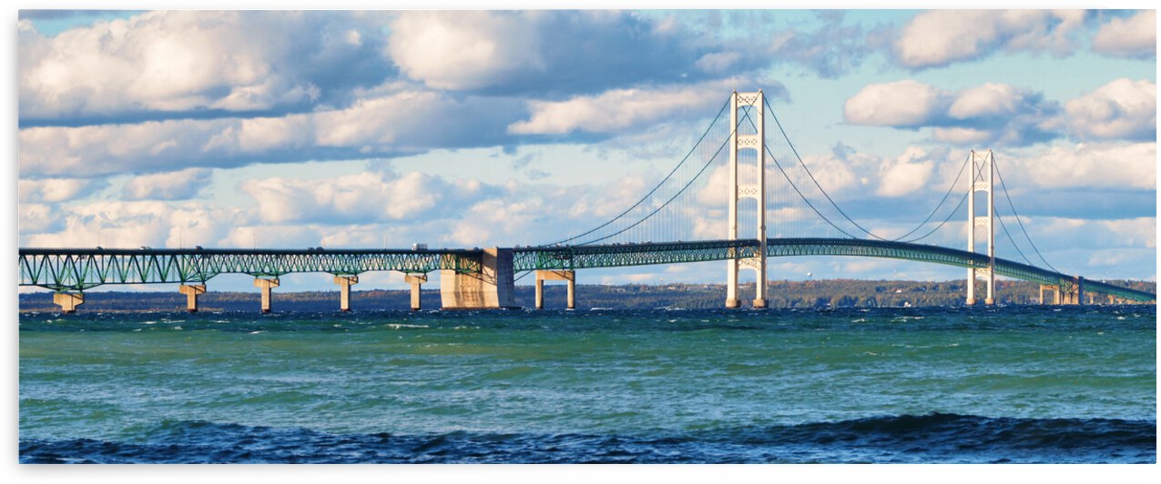 Mackinac Bridge Panorama from Mackinaw City 170072 by Bill Swartwout Photography