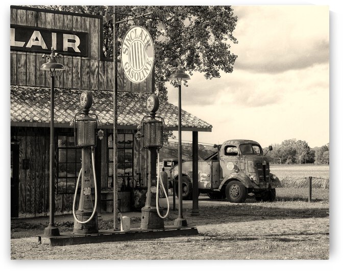 Old Gas Station in Black and White 110264 by Bill Swartwout Photography