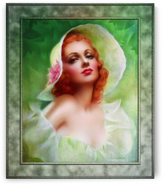Red Headed Woman by Pearl Frush Brudon Vintage Xzendor7 Old Masters Reproductions by xzendor7