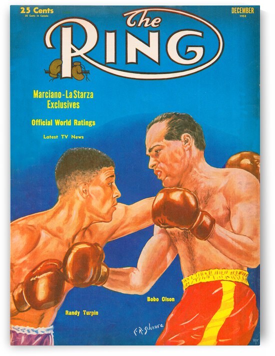 1953 The Ring Magazine Boxing Cover Art by Row One Brand