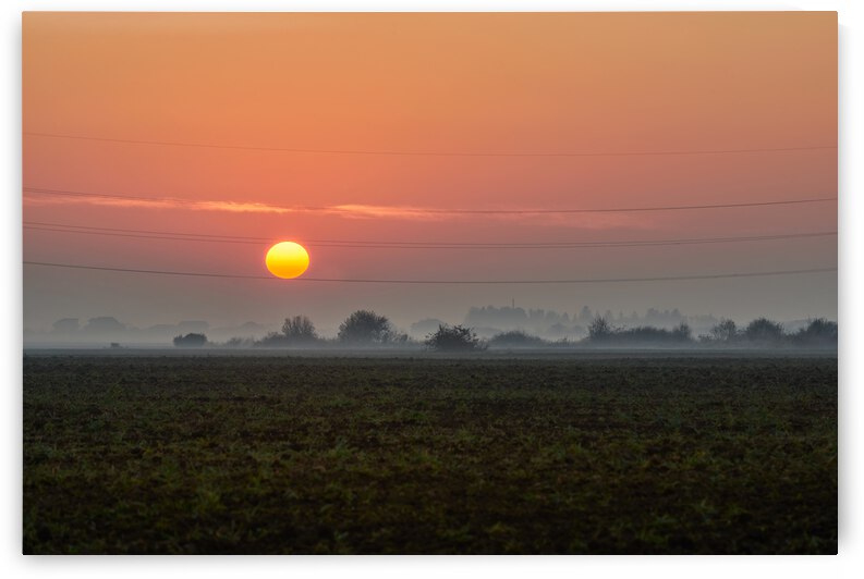 Sunrise over powers poles by Catalin Ene