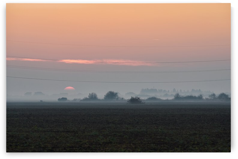Sunrise over powers poles by Catalin Ene