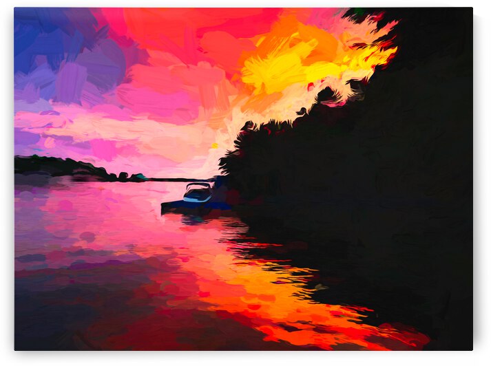 Sunset Boat Dock by Ricky A Richardson 