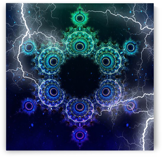 Electric  Psychedelic Snowflake by Kollmann Artworx