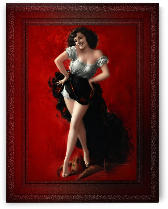 Hat Dance by Rolf Armstrong Remastered Xzendor7 Old Masters Vintage Art Reproductions by xzendor7