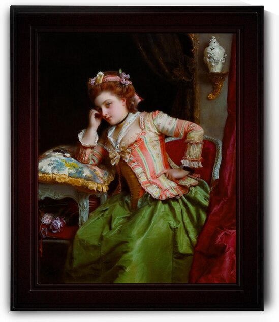 A Pensive Moment by Gustave Jacquet Remastered Xzendor7 Classical Fine Art Old Masters Reproductions by xzendor7
