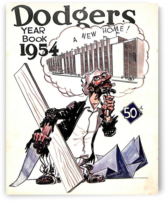 1954 BROOKLYN DODGERS Program by The Dinger Studios