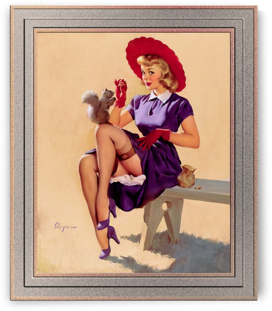 Making Friends by Gil Elvgren Remastered Xzendor7 Retro Old Masters Reproductions by xzendor7