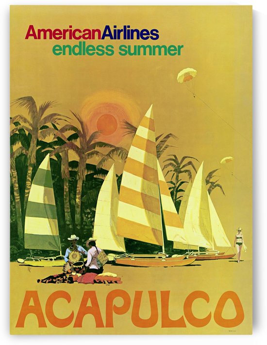 American Airlines endless summer Acapulco poster by VINTAGE POSTER