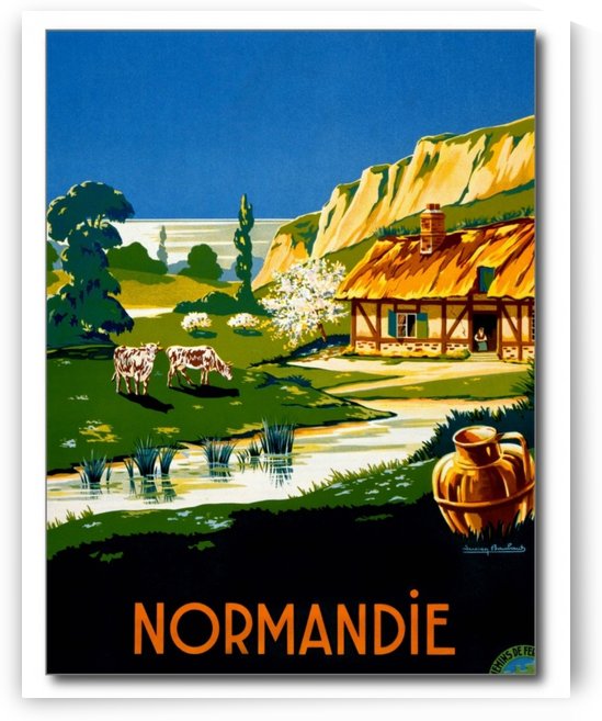 France Normandy Vintage Travel Poster by VINTAGE POSTER