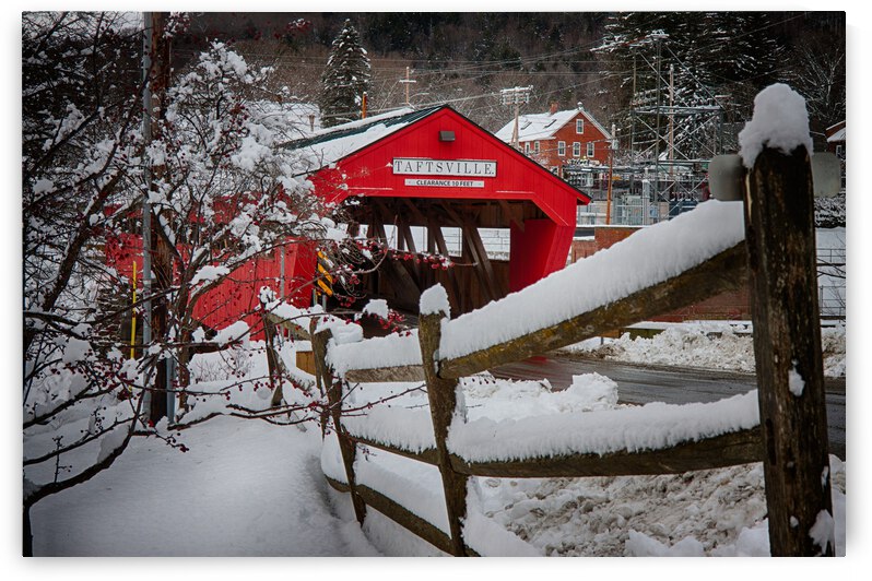 Taftsville covered Bridge VT in Winter by Jeff Folger