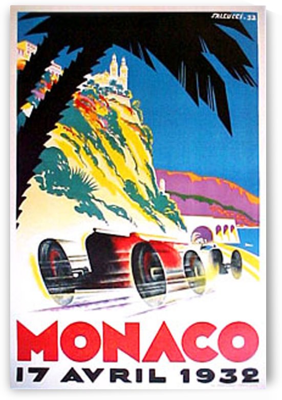 Monaco Grand Prix 1932 auto race rally art poster by VINTAGE POSTER
