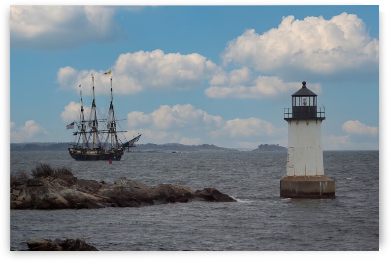 Salem s Friendship sails past Fort Pickering Lighthouse by Jeff Folger