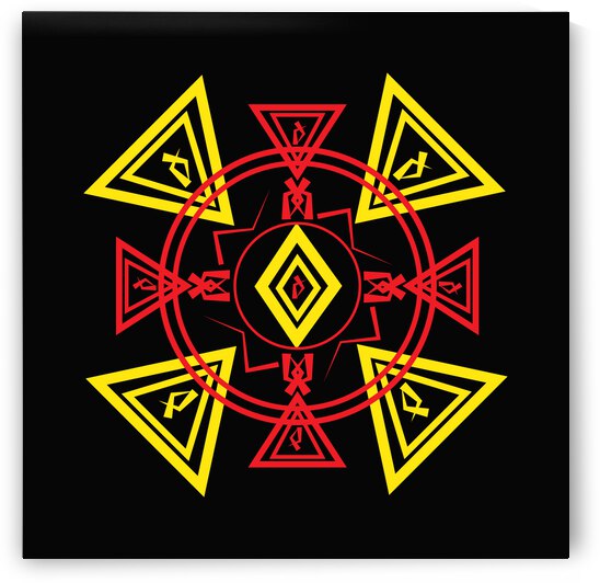 Magic runes  Mystical geometry sign  Alchemy mystical symbol by Eskimos