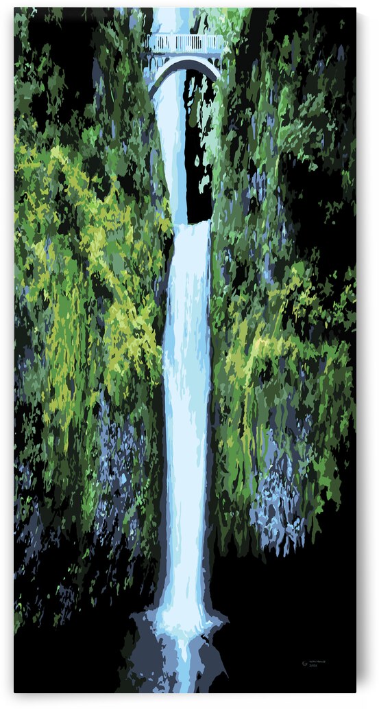 Multnomah Falls Double Cascade by ArcheanArt
