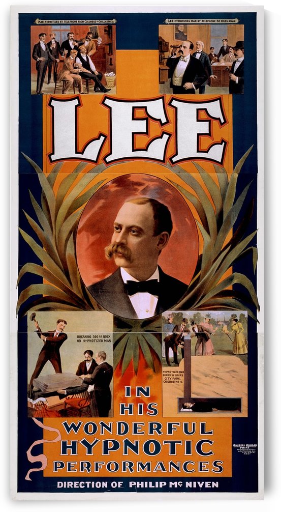 Magic poster for Lee, a phone hypnotist, from 1898 by VINTAGE POSTER