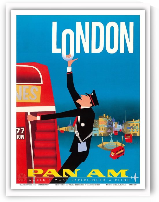 London Pan American travel poster by VINTAGE POSTER