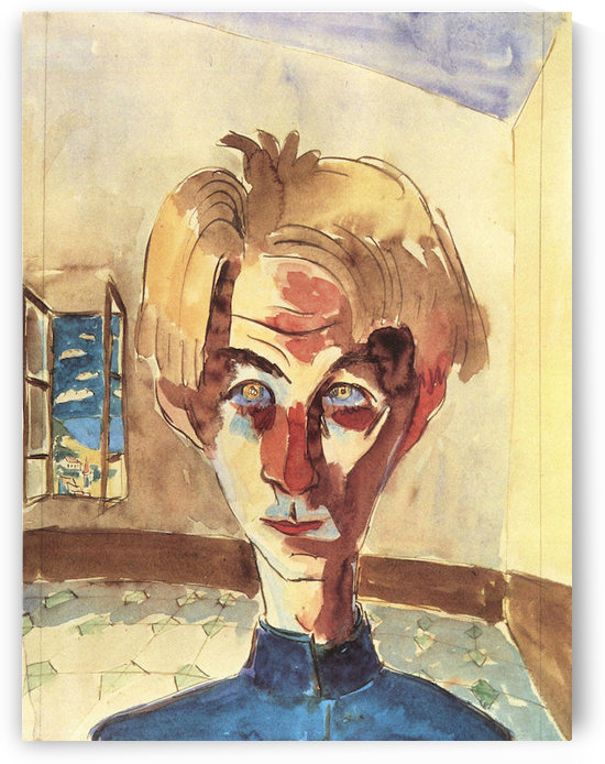 Self Portrait in a room by Walter Gramatte