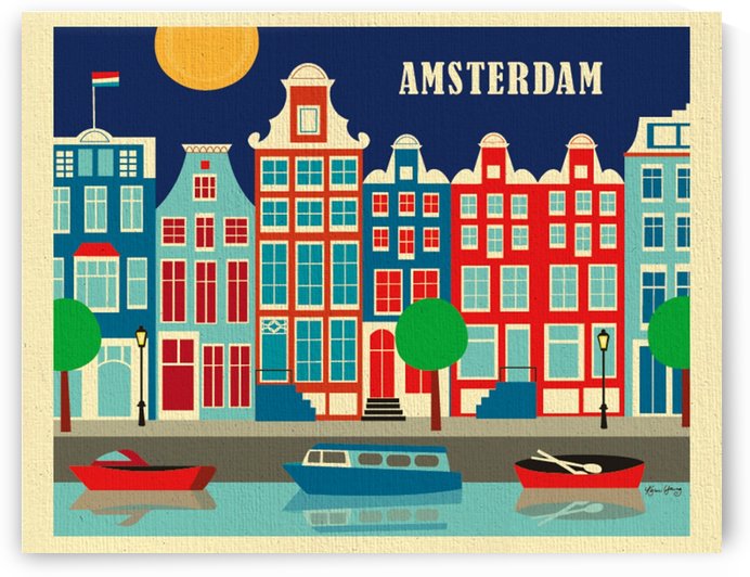 Amsterdam Art Print travel poster by VINTAGE POSTER