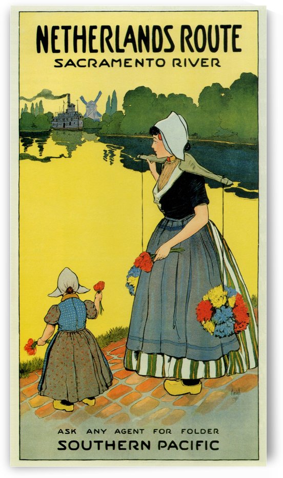 Netherlands Route Sacramento River travel poster by VINTAGE POSTER