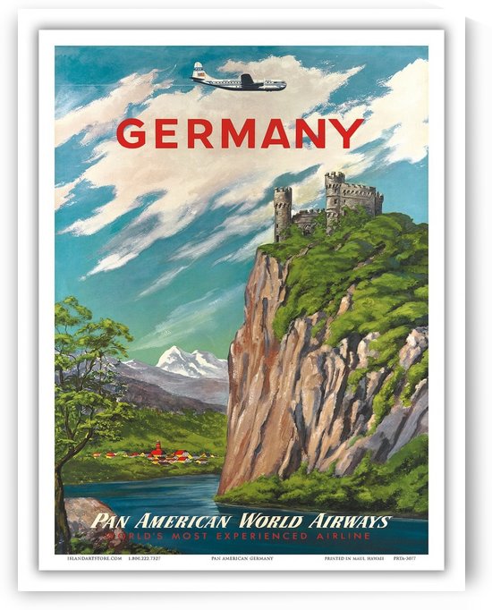 Germany Pan American World Airways vintage travel poster by VINTAGE POSTER