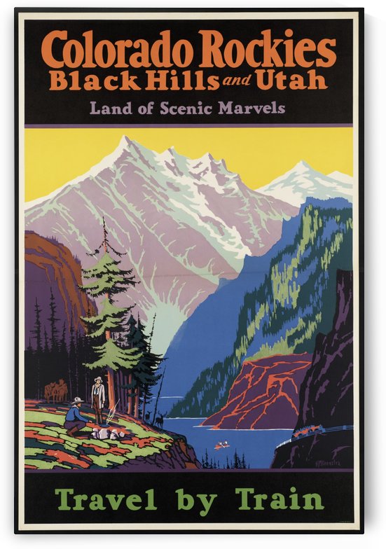 Colorado Rockies, Black Hills, and Utah travel poster by VINTAGE POSTER