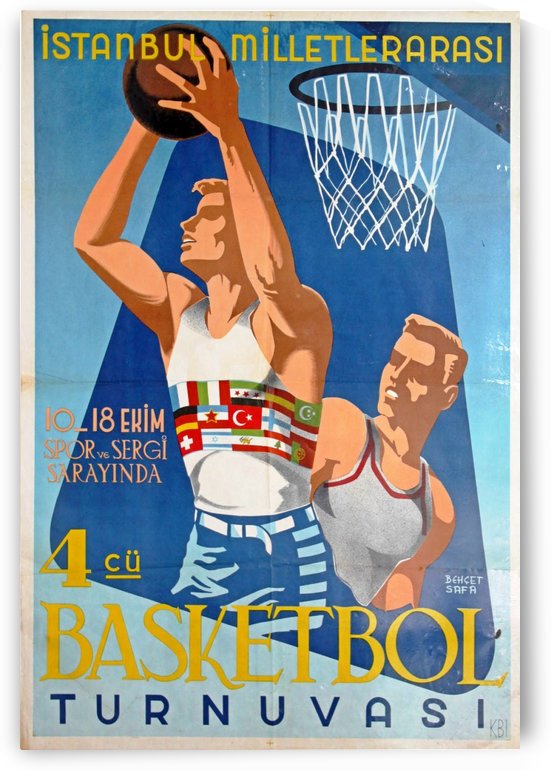 Vintage poster for Basketball Tournament in Istanbul by VINTAGE POSTER