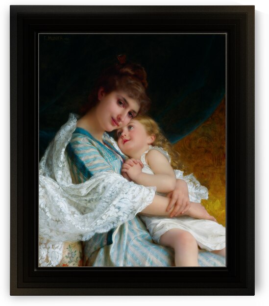 A Tender Embrace by Emile Munier Remastered Xzendor7 Classical Fine Art Old Masters Reproductions by xzendor7