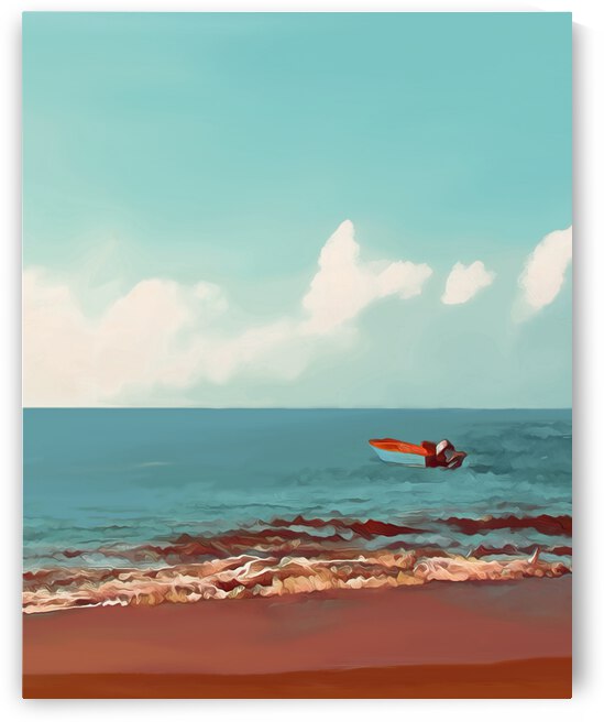 RED BOAT AT RED BEACH by Sibcod