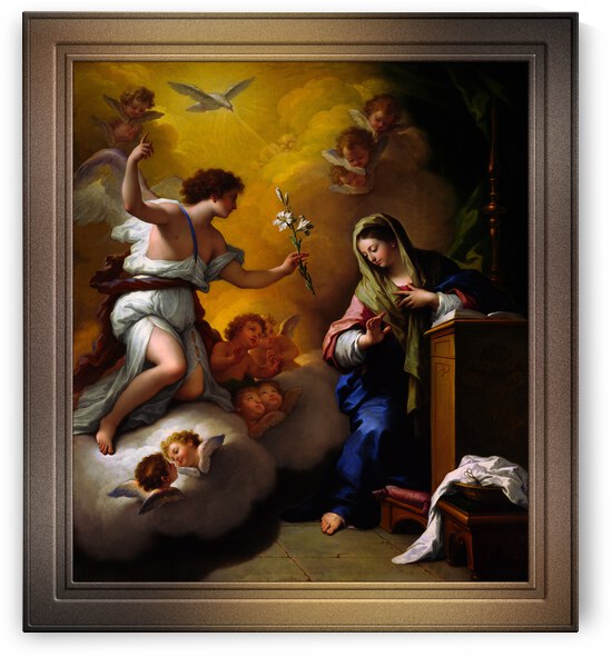 The Annunciation c1712 by Paolo de Matteis Remastered Xzendor7 Classical Fine Art Old Masters Reproductions by xzendor7