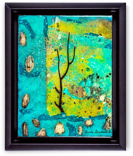 85  Nicole Boudreau Flore Marine Technique Mixte 119 23x18cm D3 6782 by Nicole Boudreau