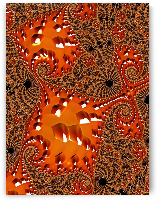 Orange And Brown Contemporary Fractal by HH Photography of Florida